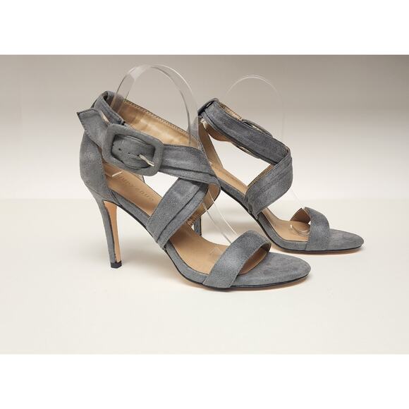 Women's Open Toe Strappy High Heel Sandals Dress Shoes Color Gray Size 8.5M - Picture 2 of 8